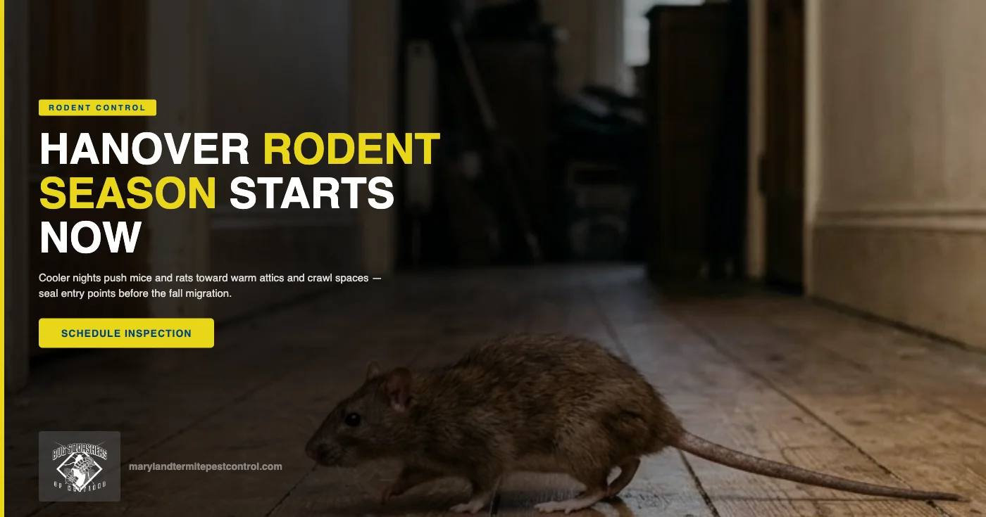 Late August Rodent Entry in Hanover, MD: Why Cooler Nights Signal It's Time to Seal Up Your Home